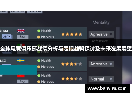 全球电竞俱乐部战绩分析与表现趋势探讨及未来发展展望